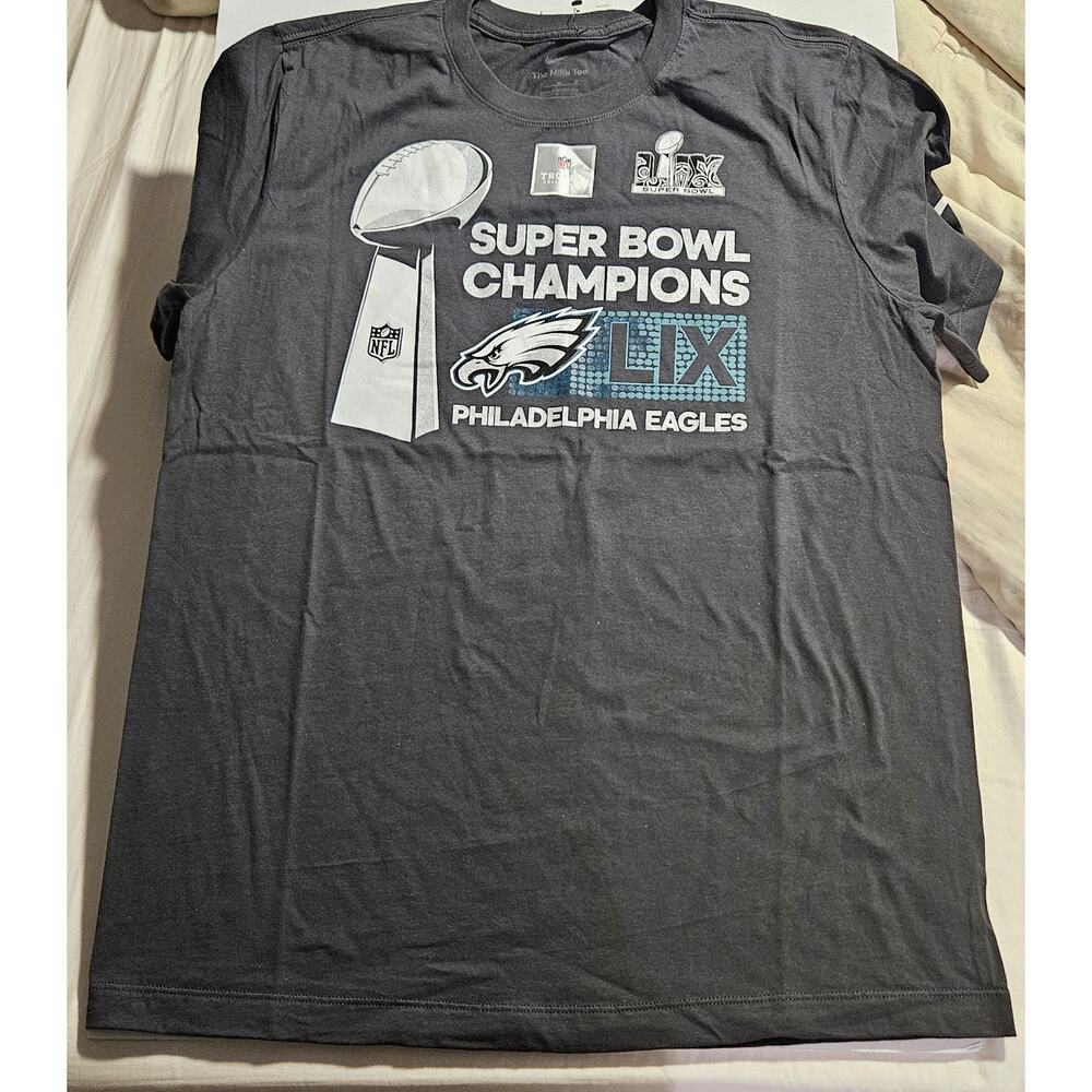 Nike Philadelphia Eagles Super Bowl LIX Champions T-Shirt Men’s M Grey NFL Tee